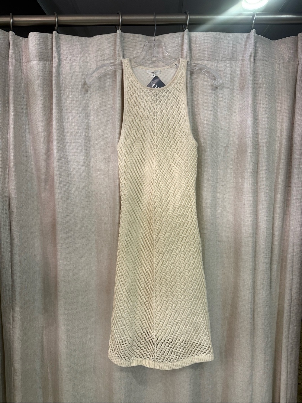 A.L.C. Cream Sleeveless Knit Mesh Dress